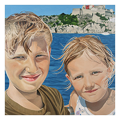 Oil Portrait Drawing of Oliver & Christina, link to full image